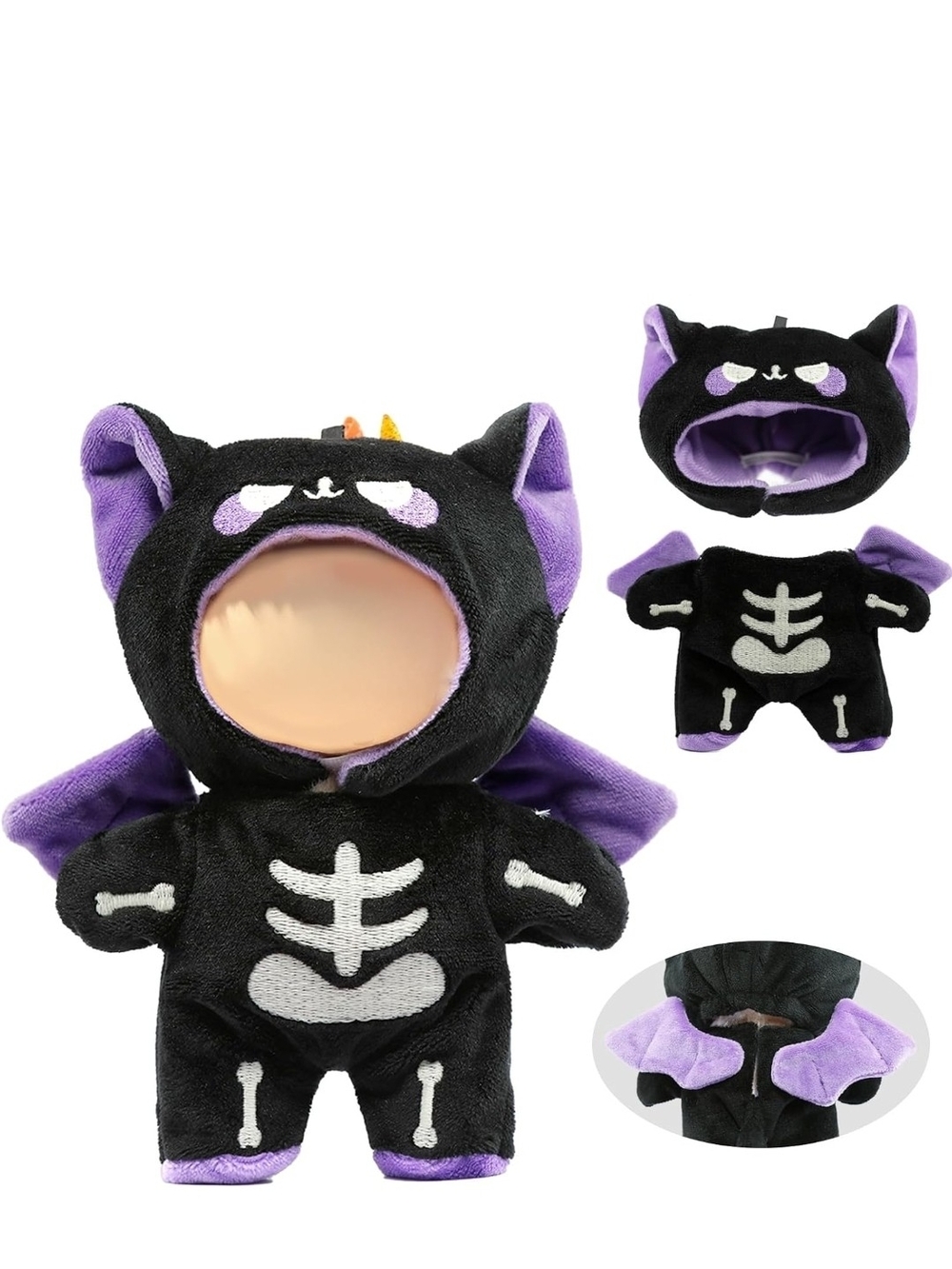 Labubu Black & Purple Skeleton Bat Costume-NWT!